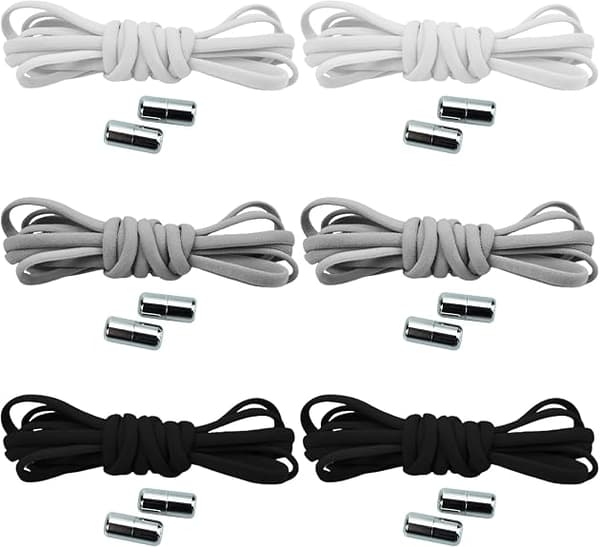 6 Par Elastiske Skolisser med Metallspenne - Ingen Binding Elastiske Skolisser