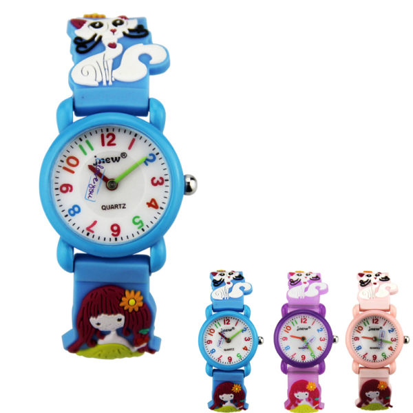 Watch Tecknad flicka Vattentät Toy Watch Purple