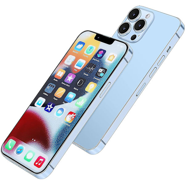 [full metallisk] Dummy Phone Display Modell kompatibel med Apple Iphone 13 Pro Max Icke-fungerande uppgraderad metallram 13Pro Max Blue Color Screen