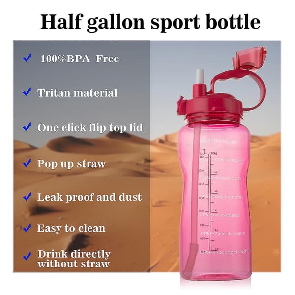 Lohill 2000ml utomhusvattenflaska med tidsmarkör style2