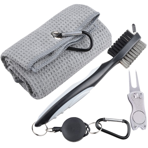 Mikrofiber vaffelmønster golfhåndklæde | Rengøringsbørste | Foldbar
