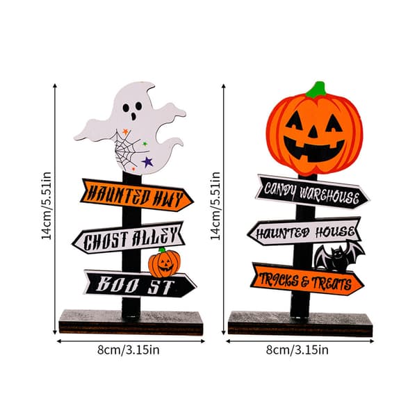 Halloween träprydnad dekorativ konstnärlig dekoration 1