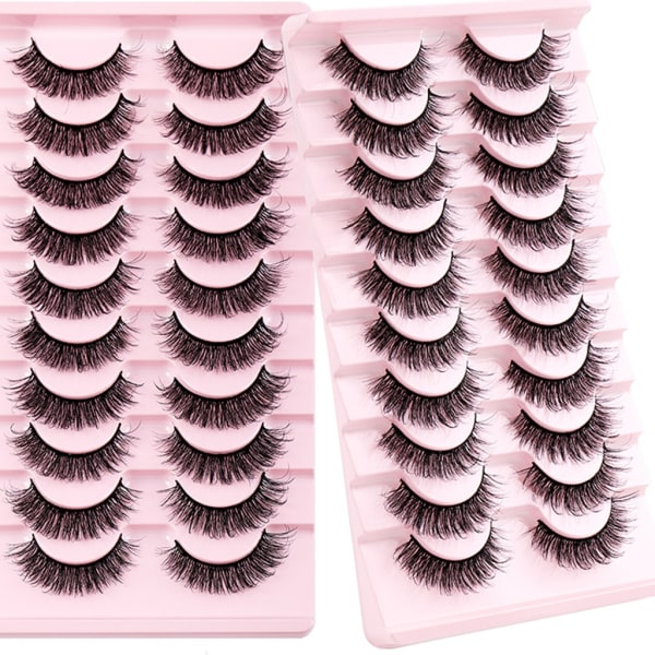 10 Par Mink Øyevipper 3D Mink Vipper Tykke Håndlagde Helstripe Vipper Cruelty-Free Mink Vipper Løsvipper Sminke D