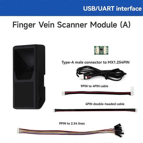 Integroitu ohut sormenjälkisuoniskannerimoduuli (A) mukautuva USB-vapaa UART-sarjaportti