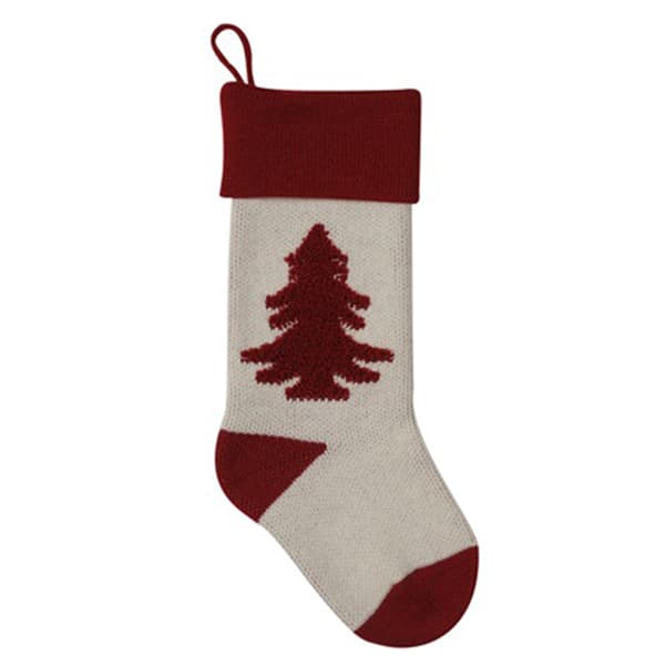 Julstrumpor hängande hängsmycke Öppen spis Xmas Tree Decoration Presentpåse 象牙白(袜身)/紫红（树） - B