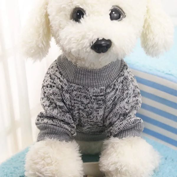 Varm hundetrøje Dyretrøje Grå hundetrøje Vintertøj til kæledyr Kattehår Hundetrøje Hundetøj Små og mellemstore hundetrøje
