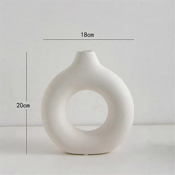 Ren vit plastvas imitation keramik dekoration munk blomkruka skrivbordsdekoration av rum liten + medium