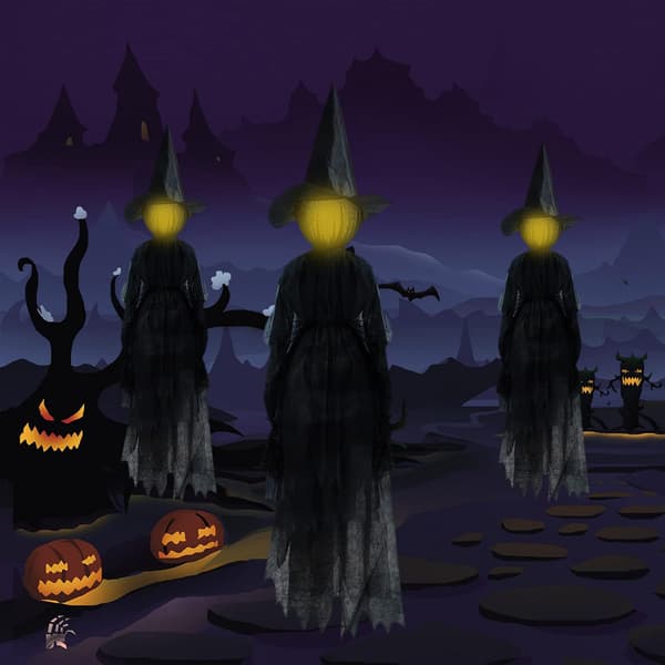 Trädgårdsstaty - Creative Witch Sculpture Halloween Decor Statue