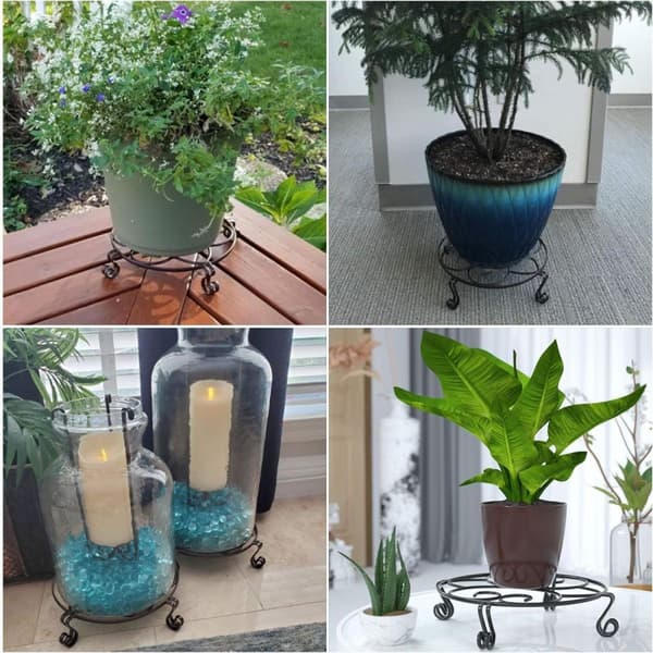Blomsterpall växtställ metall rund för inomhusträdgård