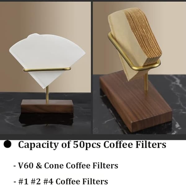 Bambus kaffefilterholder, Bambus Base Kaffepapir Oppbevaringsstativ