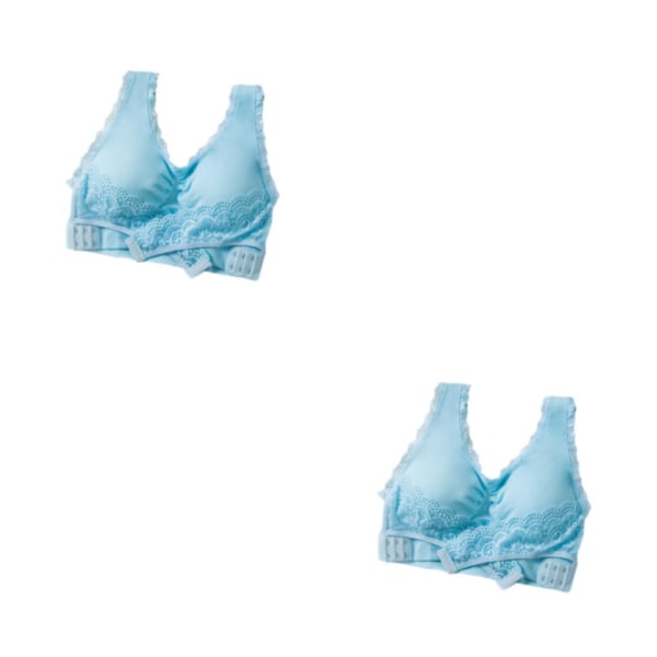 1/2/3/5 polyester mjuk och andas bralette för kvinnor - Blue XL,1 2PCS