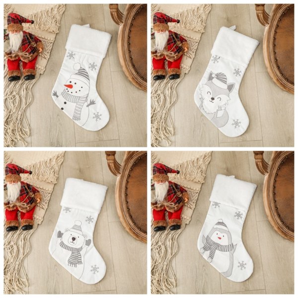 Hvite julestrømper julepynt SNØMANN SNØMANN Snowman