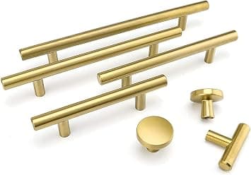 2 pakker guld køkkengreb køkkenskabsgreb 128 mm messing K