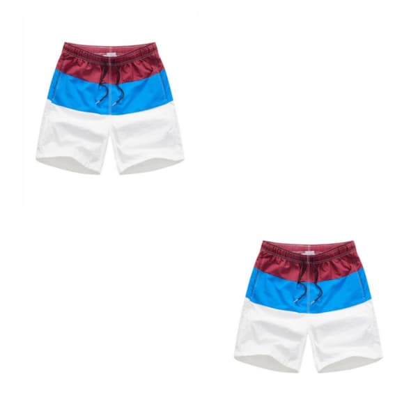 1/2/3/5 Åndbare og stilfulde shorts til mænd - til sommeren Blue and Wine Red XL,1 2PCS