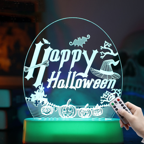Halloween 3D Illusion Night Lights Skrivbordslampa, för Halloween