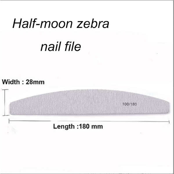 10 st Nagelslipning Artikeln Half-Moon Purple Core Dubbelsidig Matt Polish Nagelfil Nagelvårdsverktyg