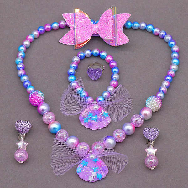 6kpl Sormus Korvakoru Prinsessa Korusetti Blue And Purple