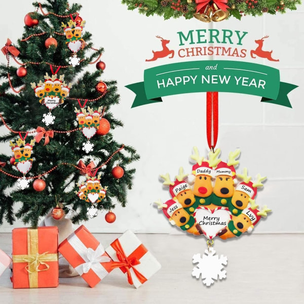 Julgranshängande prydnad, julälg julgransprydnader, familjedekor julgran DIY-namn