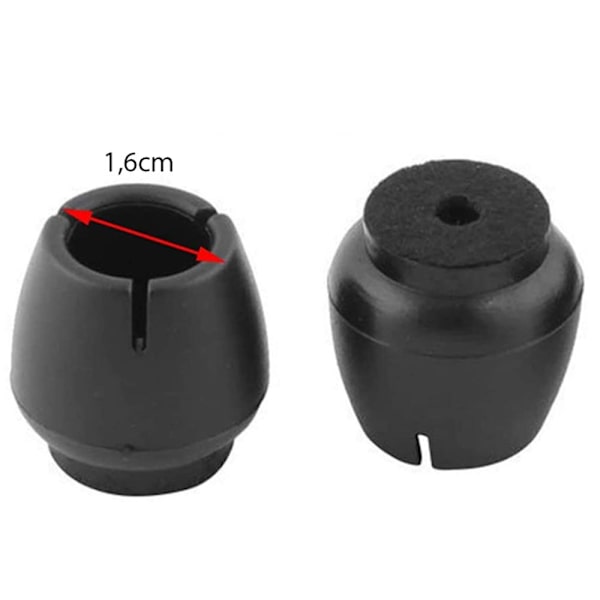 16 stk Stolbensbeskyttere i silikon / Gulvbeskyttere for stoler black