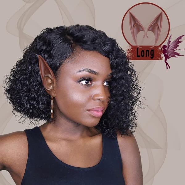 Elf Ears Brown Skin Cosplay - Mørk Sort Tone Fairy Pixie Soft