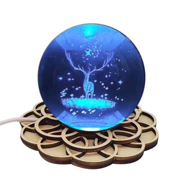 Crystal Ball Display Stand Crystal Ball Holder HVITT LYS White Light