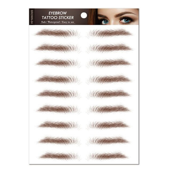 10 ark 6D øjenbryn tatoveringsklistermærker, hårlignende ægte øjenbryn Langvarig vandtæt Naturlig løsøjenbryn Makeup 3