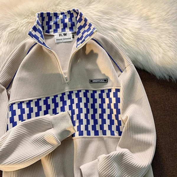 Naisten löysä vohvelineulepusero Lapel Checkerboard -collegepaita naisille, muodollinen päivittäinen juhlapallo coffee 3xl