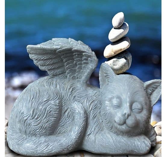 Angel Cat Statue Harpiks Håndverk Ornament