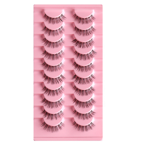 Clear-Band lösögonfransar Cat-Eyes Wispy Natural Faux Mink Fransar Lätt volym Korta falska ögonfransar Manga Fransar J