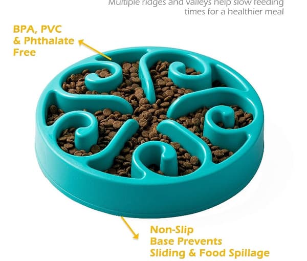Slow Feed Hundeskål, Stor 1600ml Pet Slow Feeder Rum, Maze Inter