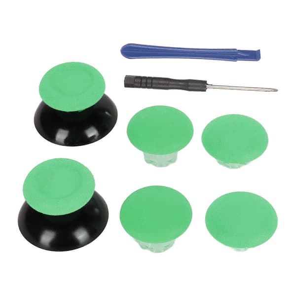 Tommelfingergreb 8 i 1 Multifunktionelle 3D Fjernfølende Tommelfingerpindhætter med 2 stk. Tommelfingerpindbase til PS5 Controller Grøn
