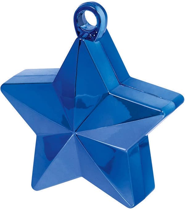 1 stk, Blå stjerne ballongvekt - 170 g 3,9\" x 3,9\"