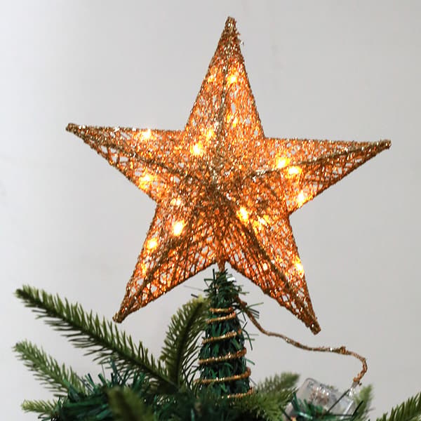 Glitter Star juledekorasjon, hengende flosshatt, juletrepynt