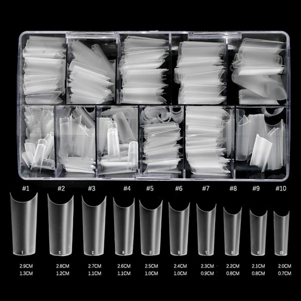 500 st Transparenta falska nagelspetsar Matt fyrkantig trapets stilettdropp Oval falska nageltips för hem DIY Nail Art Salon Water drop