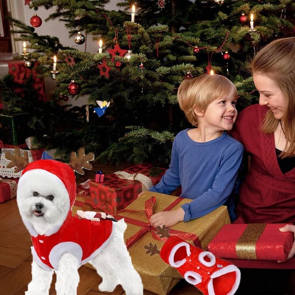 Julehundekåpe - Juletremønster - S, Julekjæledyrsklær