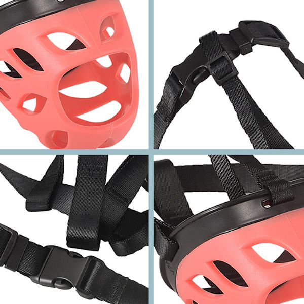 Justerbart munkorg för husdjur Andas Förhindra bitande skällande cover för små medelstora hundar Pink 2