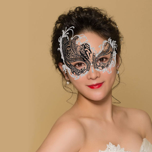 Halloween Mask - Mardi Gras Party Mask - Metall Lady Ball Mask