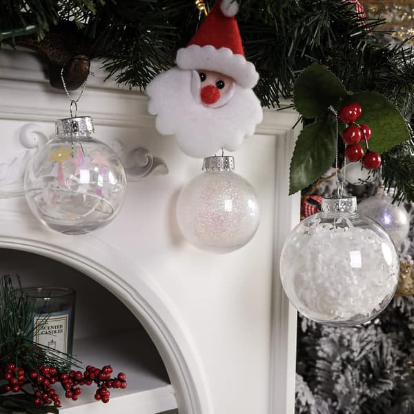 60MM/2,36\" klare julekuler pynt, 24 stk splintsikker plast