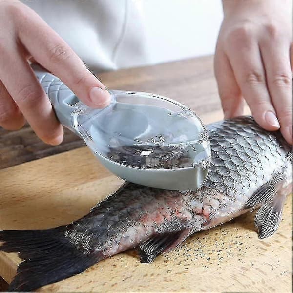 Fiskeskæller manuelt køkkenredskab i rustfrit stål til fiskerens (blå)