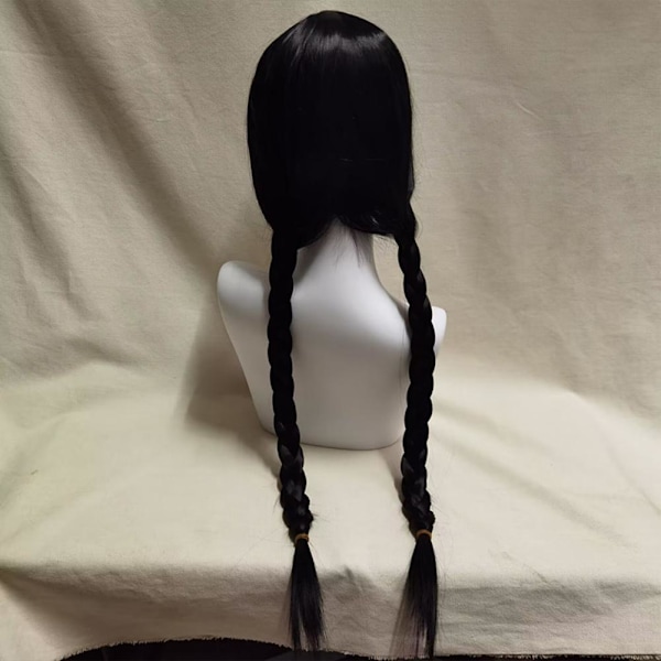 Børn Piger Onsdag Addams Paryk Langt Lige Midterskilning Varme R blackB no bangs