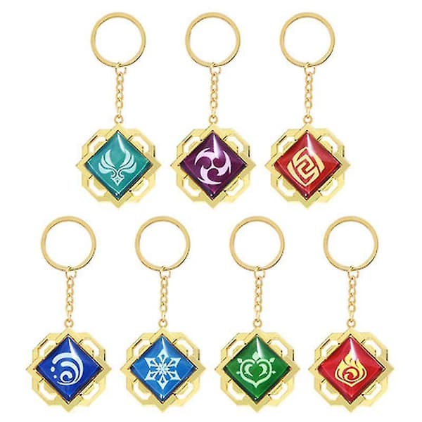Spel Genshin Impact Vision Element God's Eye 7 Element Dubbelsidig Gl