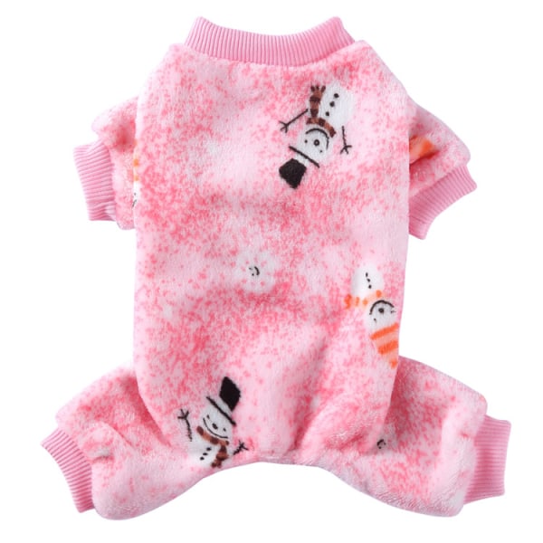 Julemønster genser Pyjamas for små og mellomstore hunder, juleklær Nyttår Jumpsuit for hund Coral Fleece gensere Varm kappe SDZ110 S