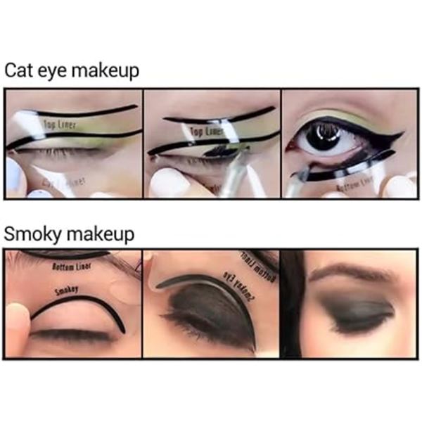 Set med 10 Eyeliner-designer, olika stilar, snabb, flexibel och