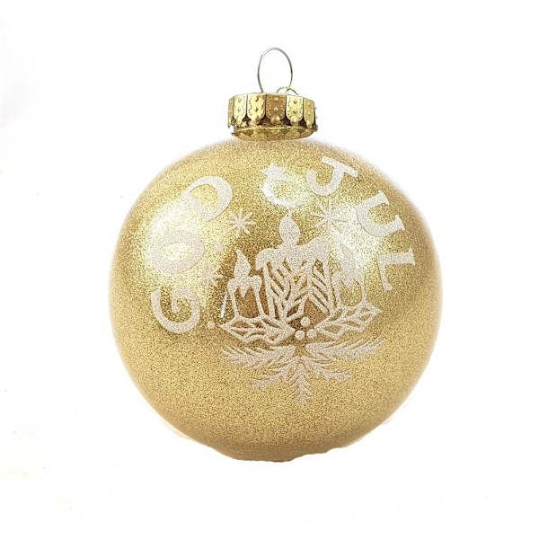 Julekule God Jul 15 cm gold