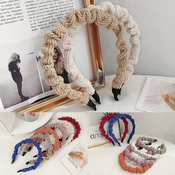 Strikkede pannebånd for kvinner Smalt sidehårbånd DIY hårstyling hårbånd