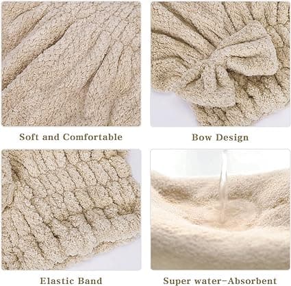 2-pack (kaffe & brunt) Hårtorkhanddukar i mikrofiber, Super Abso