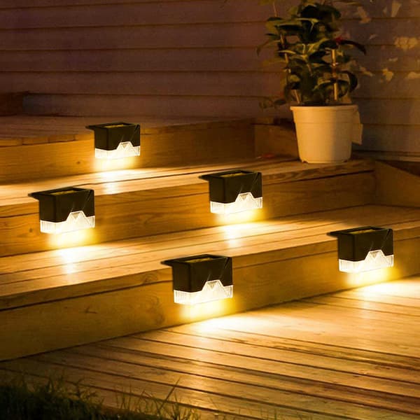 Solar Utomhus Trappljus Regntätt LED Staket Light Innergård Fen