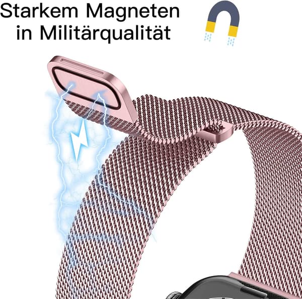 Guld/Pink Metal Rem til Apple Watch 40mm 38mm