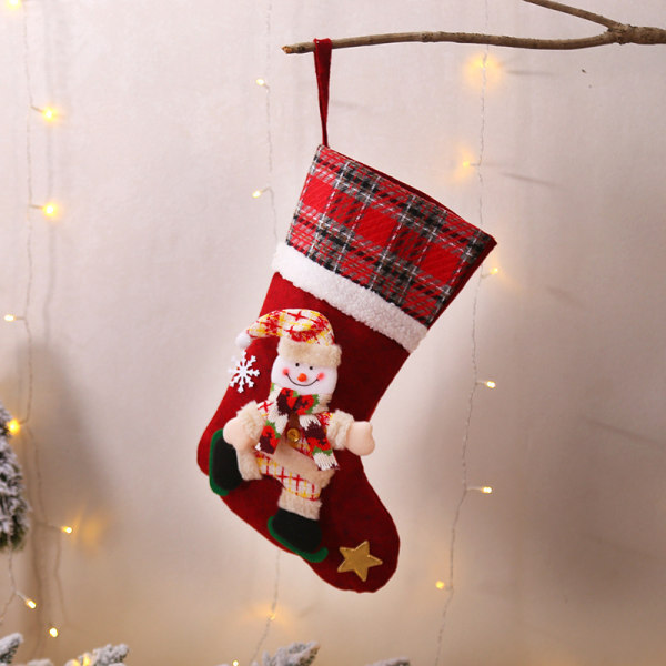 Julstrumpor, 3-pack julklappspåse Dekorationspresent Elk, S