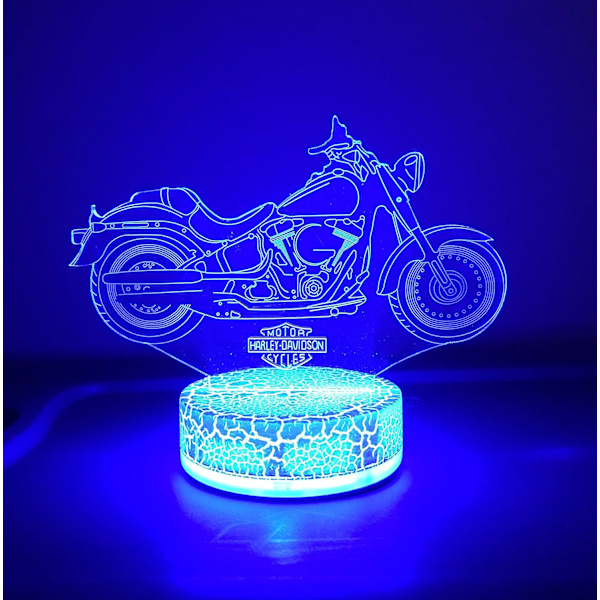 Harley Davidson Moottoripyörä Lamppu Yövalo Lahjat 3D 7 Väri